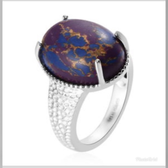 Mojave Purple Turquoise Ring Platinum Bond Brass - Picture 3 of 9